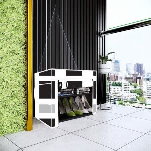 Furnbolo French Door Print 2 Layer Collapsible Shoe Rack Metal Shoe ...
