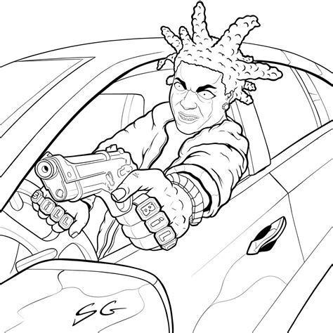 Kodak Black Art in 2024 | Tattoo design book, Coloring book art, Hip ...