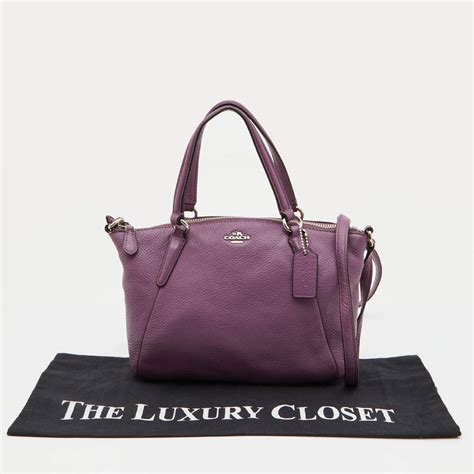 Purple Leather Coach Bag