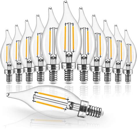 Hizashi E12 Candelabra Bulb 60 watt Equivalent, 2700K Soft Warm White ...