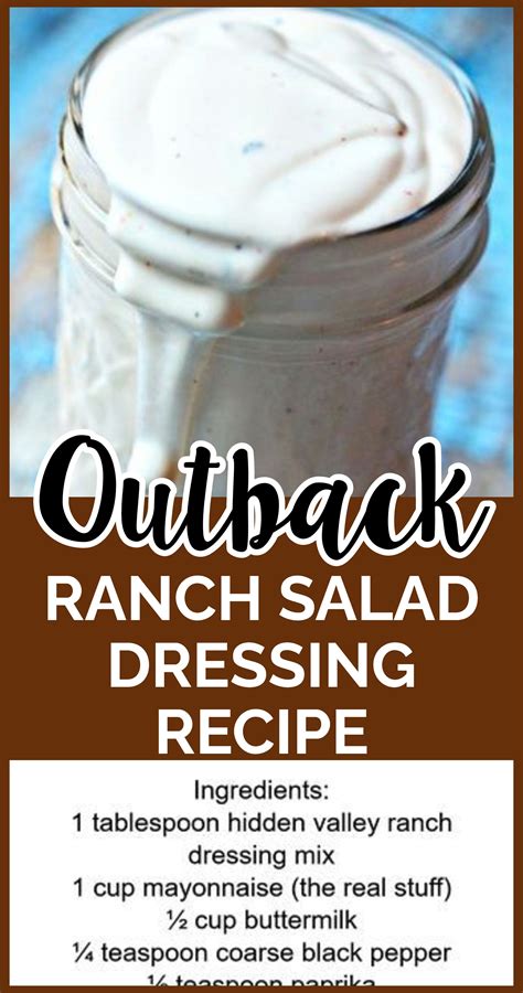 5 Outback Restaurant Copycat Recipes You Must Try At Home | Ranch salad ...