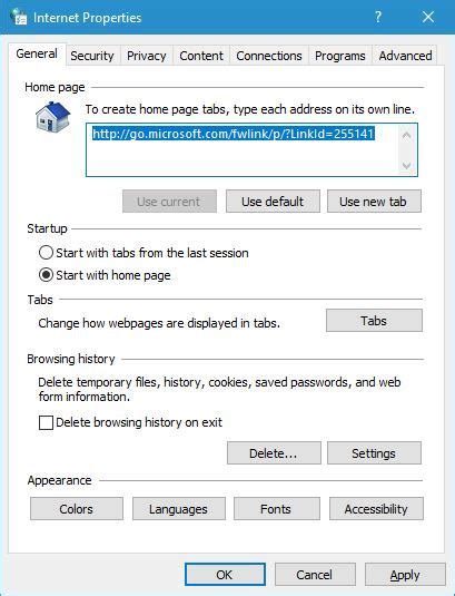 How to: Change Internet Options in Microsoft Edge