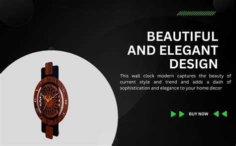 Buy Clockiva Modern Wooden Wall Clock|Stylish Home Decor|Silent Quartz ...