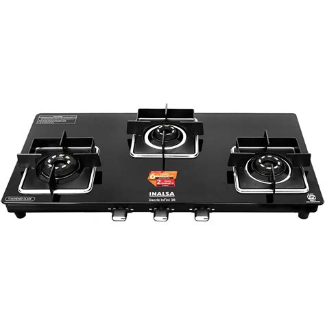 INALSA Premium Slim Gas Stove 3 burners Glasstop ≈77cm|6Yr Warranty on ...