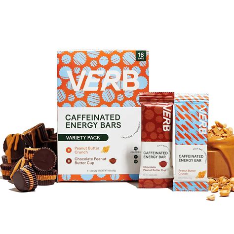 Verb Energy - Caffeinated Energy Bars Chocolate Sea Salt 90-Calorie ...