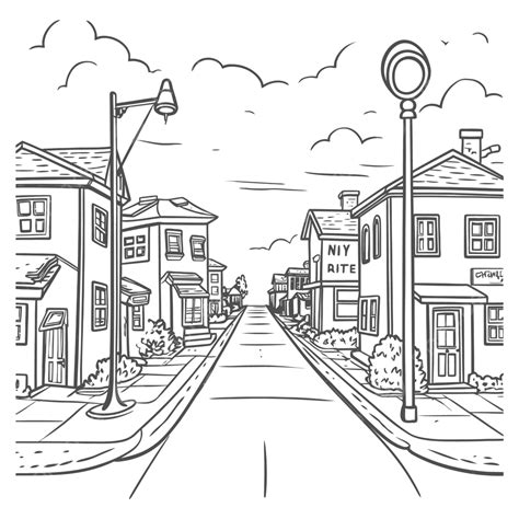 City Street Coloring Page
