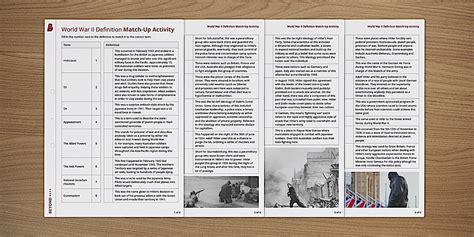 World War II Definition Match-Up Activity (teacher made)