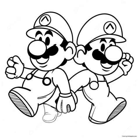 Mario Luigi Colouring Pages