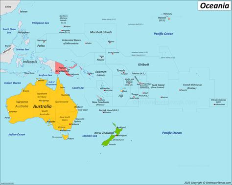Oceania Map | Countries of Oceania | Detailed Maps of Oceania