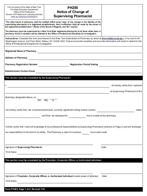 2019-2026 Form NY NYSED PH205 - Blank Fillable Template | Fill Out ...