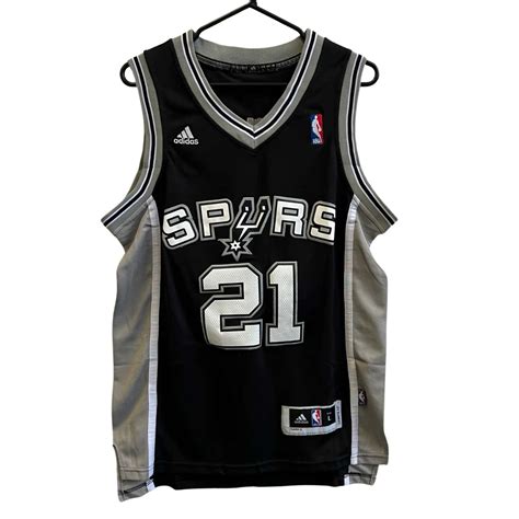 Adidas NBA Mens Size L San Antonio Spurs Tim Duncan #21 Jersey Black (s)