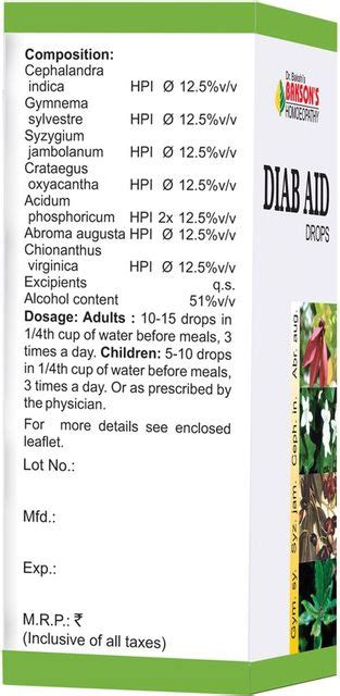 Bakson's Homoeopathy Diab Aid , Drops Price in India - Buy Bakson's ...