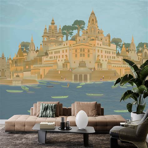 Timeless Ghats of Divinity: Majestic Riverside Temples Wallpaper – The ...