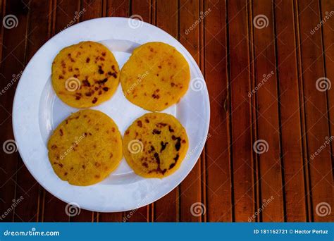 Venezuelan Typical Food, Arepa with Cheese Stock Image - Image of ...