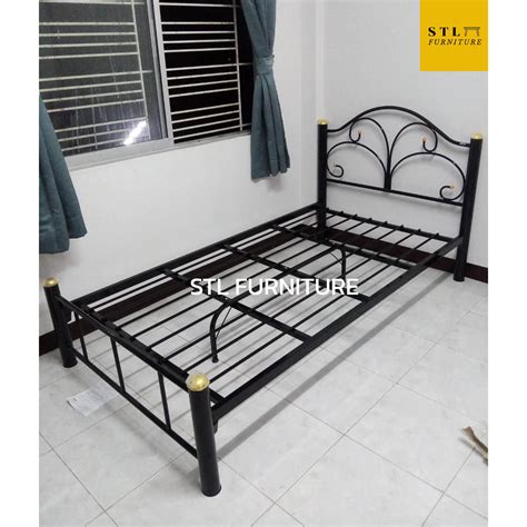 เตียงเหล็ก 3.5 ฟุต ขา 2.5 นิ้ว - STLFurniture