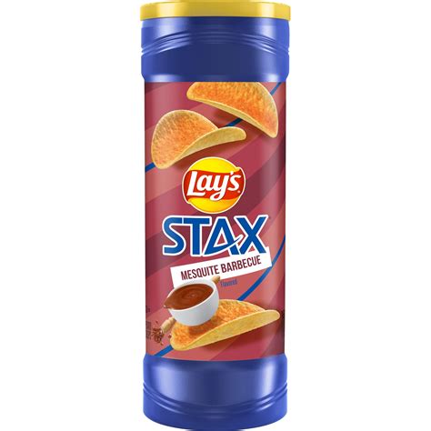 Lay's Stax BBQ Mesquite Flavored Potato Crisps, 5.5 oz Canister ...