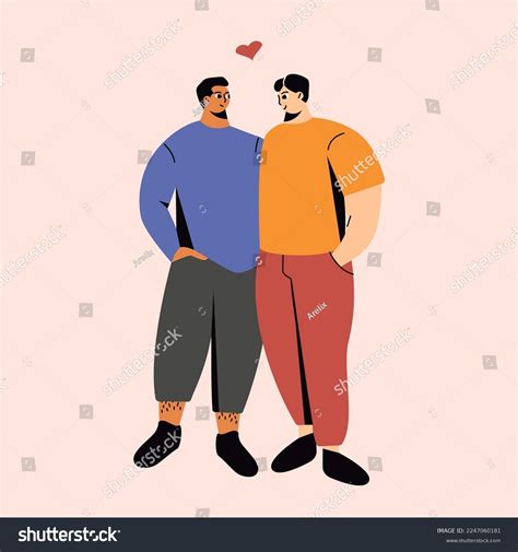 Happy Homosexual Couple Cartoon Characters Gay Stock Vector (Royalty ...