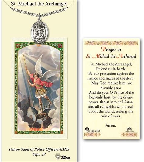 Buy Pewter St. Michael the Archangel medal on 24 inch Heavy Curb Chain ...