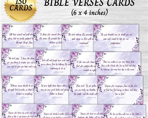 Buy 60 Printable Scripture Cards Bible Verse Memory Cards Instant ...