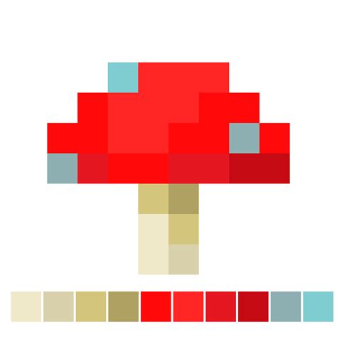 Minecraft mushroom pixel art – Artofit
