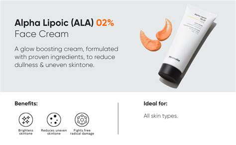 Minimalist 2% Alpha Lipoic (ALA) Brightening Cream with Vitamin C for ...