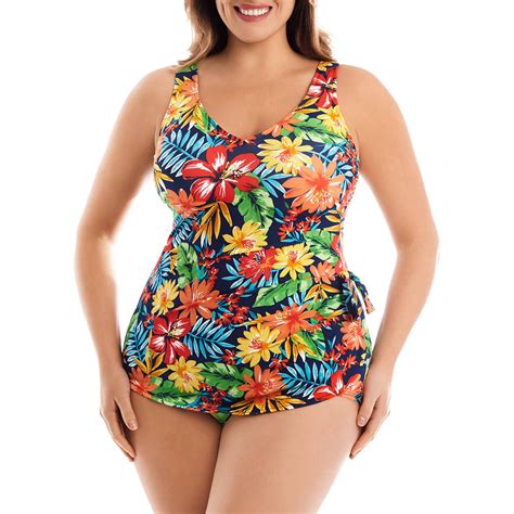 Women's Plus-Size Slimming Sarong One-Piece Swimsuit – BrickSeek
