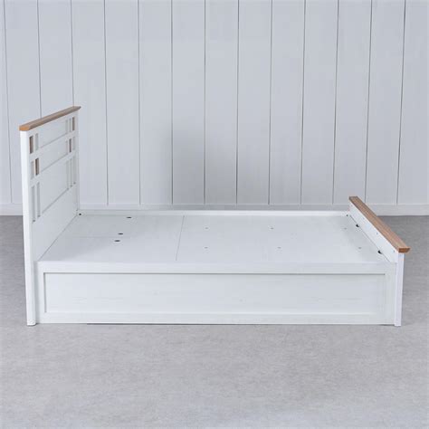 Buy Santorini Sandy King Bed with Hydraulic Storage - White from Home ...