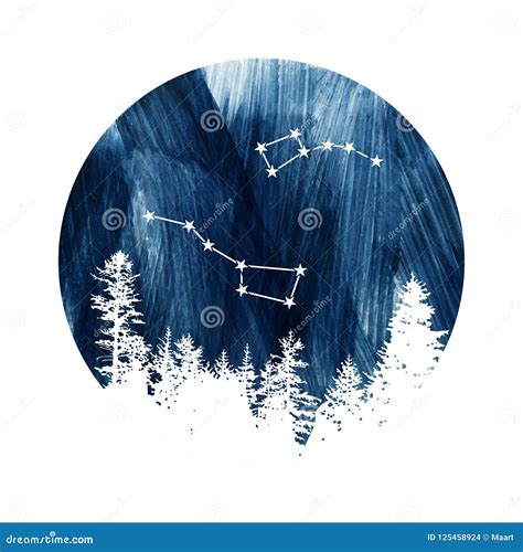 Big Dipper and Little Dipper Constellations Stock Vector - Illustration of light, north: 125458924
