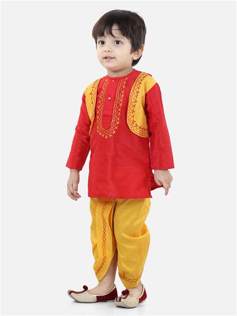 BownBee Boys Attached Jacket Dhoti Kurta