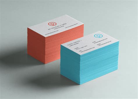 Free Letterpressed Business Card with Color Edge Mockup PSD - Good Mockups