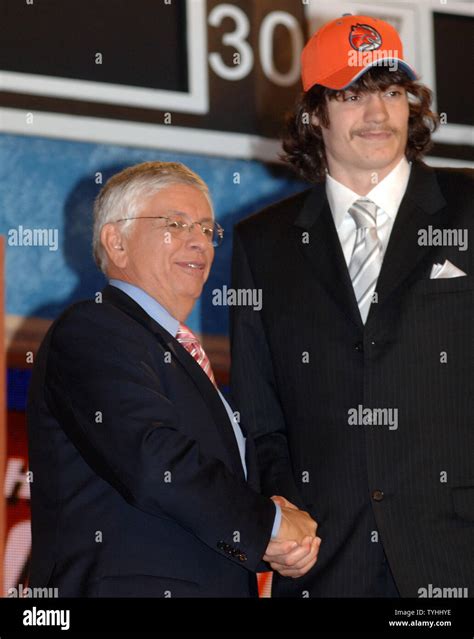 NBA Commissioner David Stern (left) poses with Adam Morrison,chosen as ...