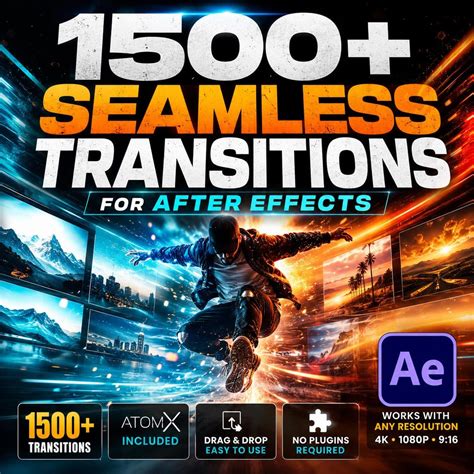 1500 After Effects Transitions Pack for Video Editing Atomx Included - Etsy
