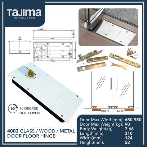 Tajima Glass Wood Door Floor Hinge | Lazada PH
