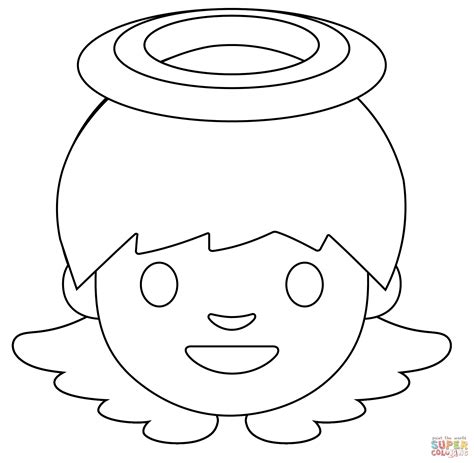 Baby Angel Emoji coloring page | Free Printable Coloring Pages
