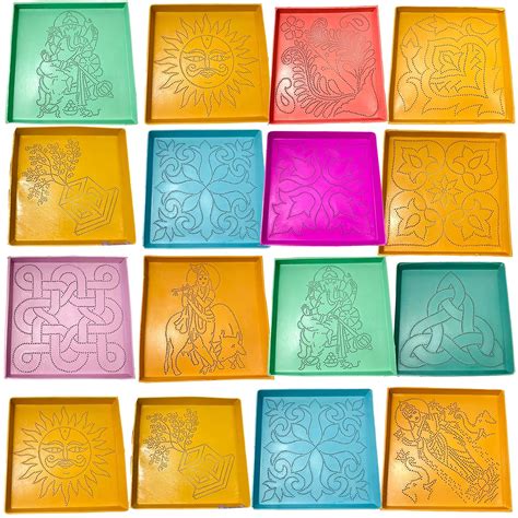 Buy Evisha 6 pcs Square Small Jali Rangoli Making Tools Diwali Rangoli ...