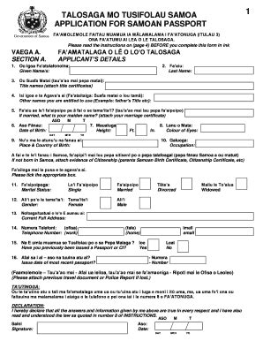 Samoan Passport Application Form - Fill Out, Sign & Share Online ...
