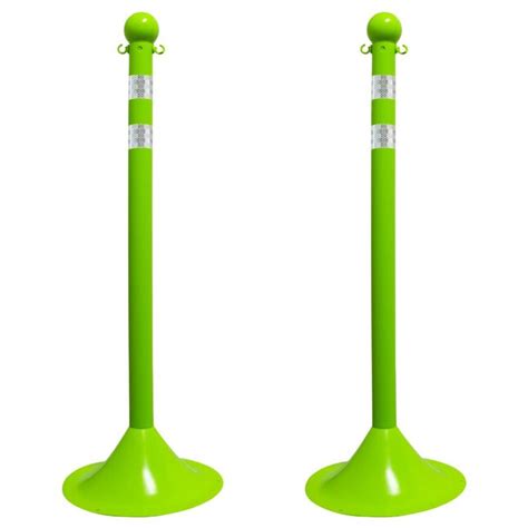 Mr. Chain Safety Green Light Duty Stanchion with Reflective Stripes (2 ...