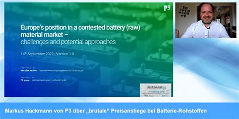 Markus Hackmann von P3 über „brutale“ Preisanstiege bei Batterie ...