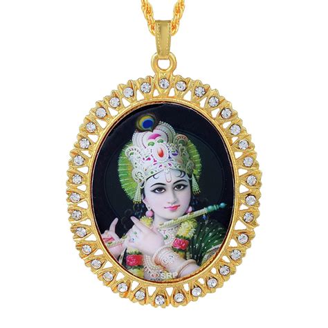 Memoir Brass Gold plated White CZ Mural painting Big size Krishna ...