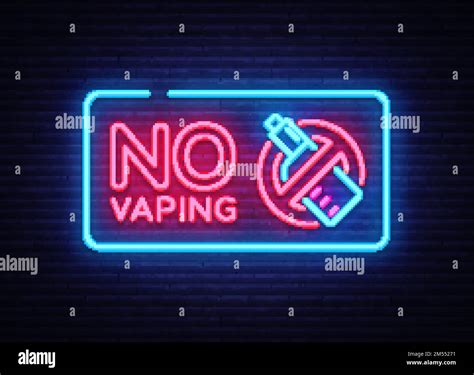 No Vaping neon sign vector template, light banner, bright night ...