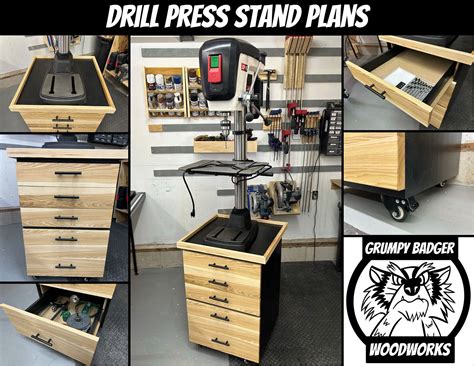 DIY Drill Press Stand Plans 15" Drill Press and Smaller With Adaptable ...