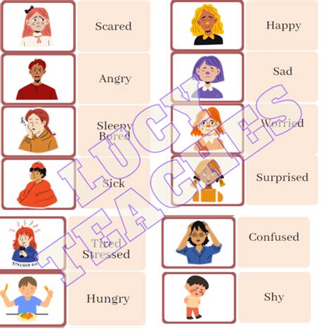 Flashcards emociones en Inglés / Memo test Feelings