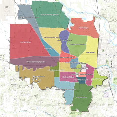 Eugene Oregon Neighborhood Map