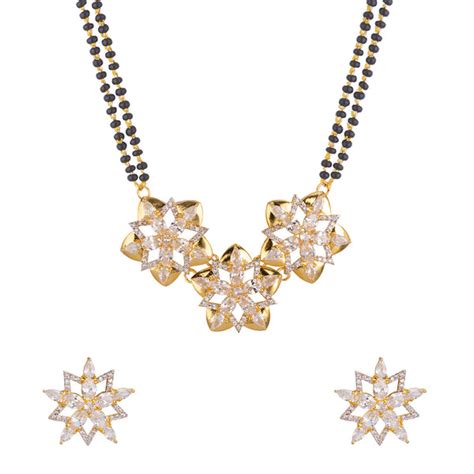 CZ Mangalsutra & Bracelet Round Brass Mangalsutras – VOYLLA