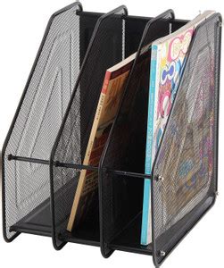 VYATIRANG 3 Compartments Vertical Mesh File Rack Tray Metal file stand ...