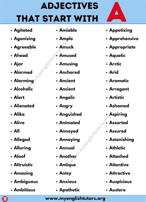Adjectives that Start with A: List of 135+ Adjectives Starting with A ...