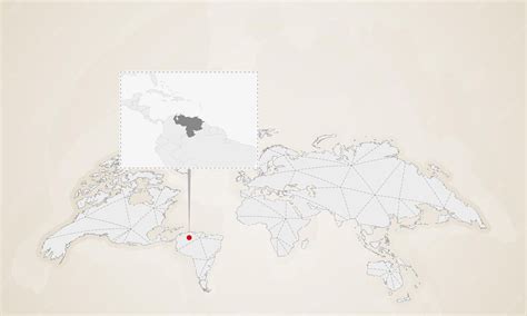 Premium Vector | Map of venezuela with neighbor countries pinned on world map - neighbors of venezuela