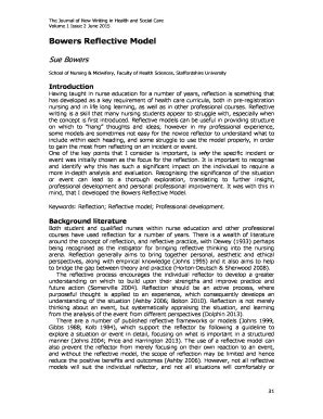 Bowers Reflective Model - Fill and Sign Printable Template Online