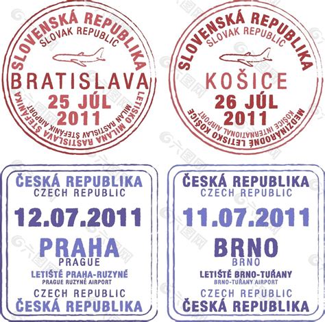 在矢量格式的捷克共和国和斯洛伐克护照设计元素素材免费下载(图片编号:2143321)-六图网