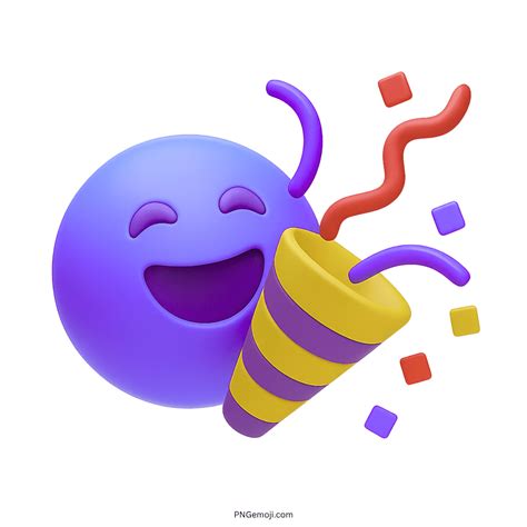 Party Popper Emoji Multicolour 3D PNG, ClipArt Collection » Download ...